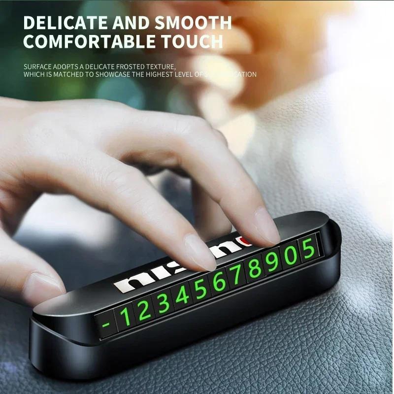 Car Temporary Parking Card Phone Number Card Plate For Nissan Nismo Note Armada Pulsar Pathfinder X-Trail Qashqai Accessories