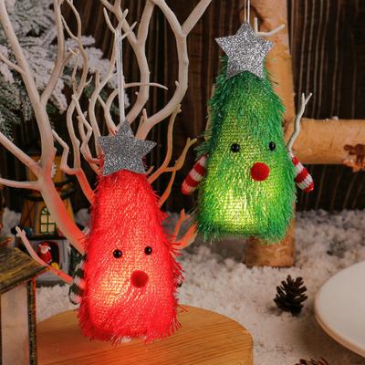 Christmas Tree-Shaped Doll With Lights Star Decor Christmas Element Tabletop Decor Home