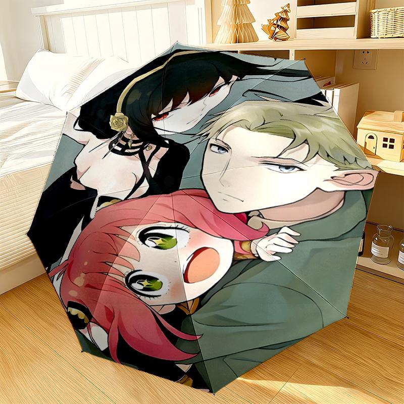 Cute anime spy Famliy Umbrella 8-Frame for Travel, camping, Casual Lightweight Portable Umbrella, Essential for every family Holidays Gift