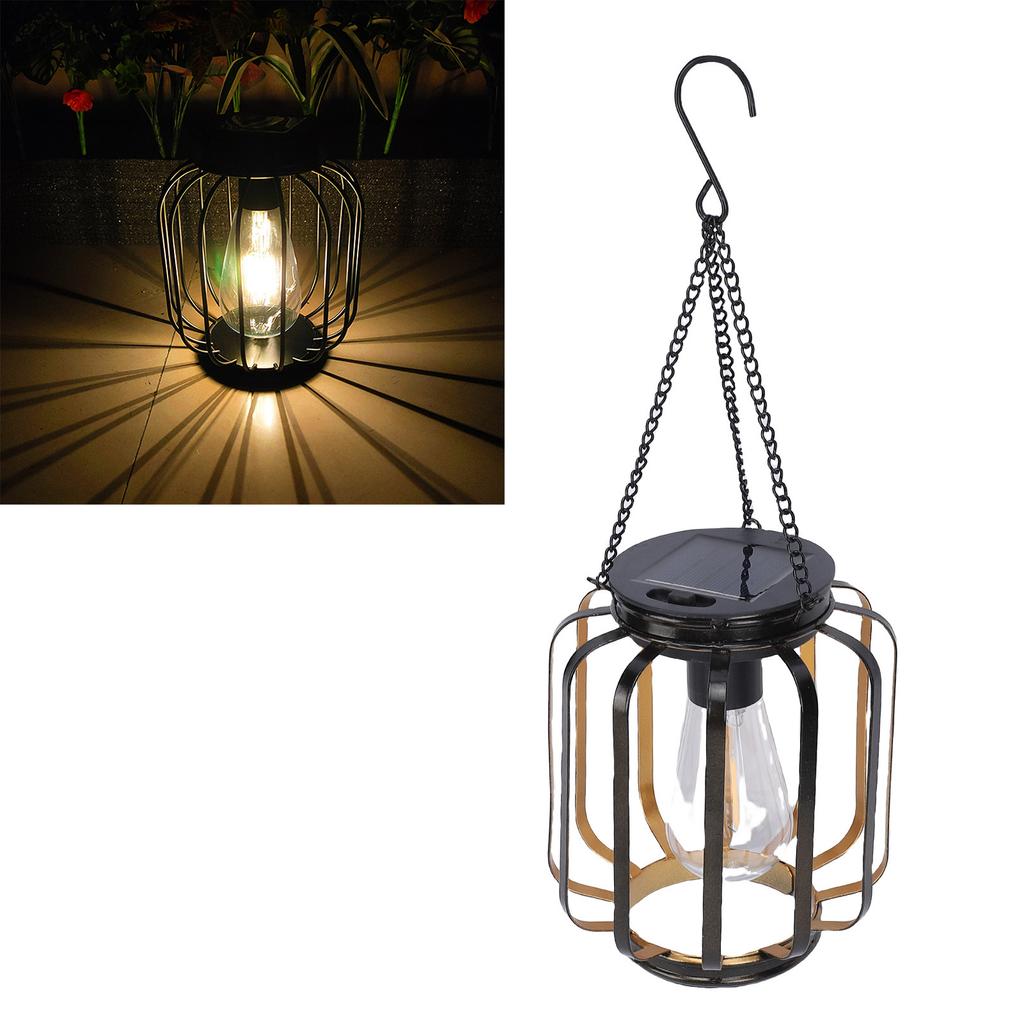 Solar  ing Lantern Outdoor Water Proof Metal Solar Powered Light with Hook for Outside Yard Garden Patio Porch Balcony