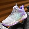 Mandarin Duck Rotating Button-free Lace-up Basketball Shoes, Teenagers and Older Children's New Fly-woven Sports Casual Shoes, Running Shoes