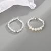 100% 925er Sterlingsilber Schmuck Koreanische Einfache Perlen-Quadratringe für Damen Herren Mode Silberring Schmuck Hochzeitsfeier Geschenk