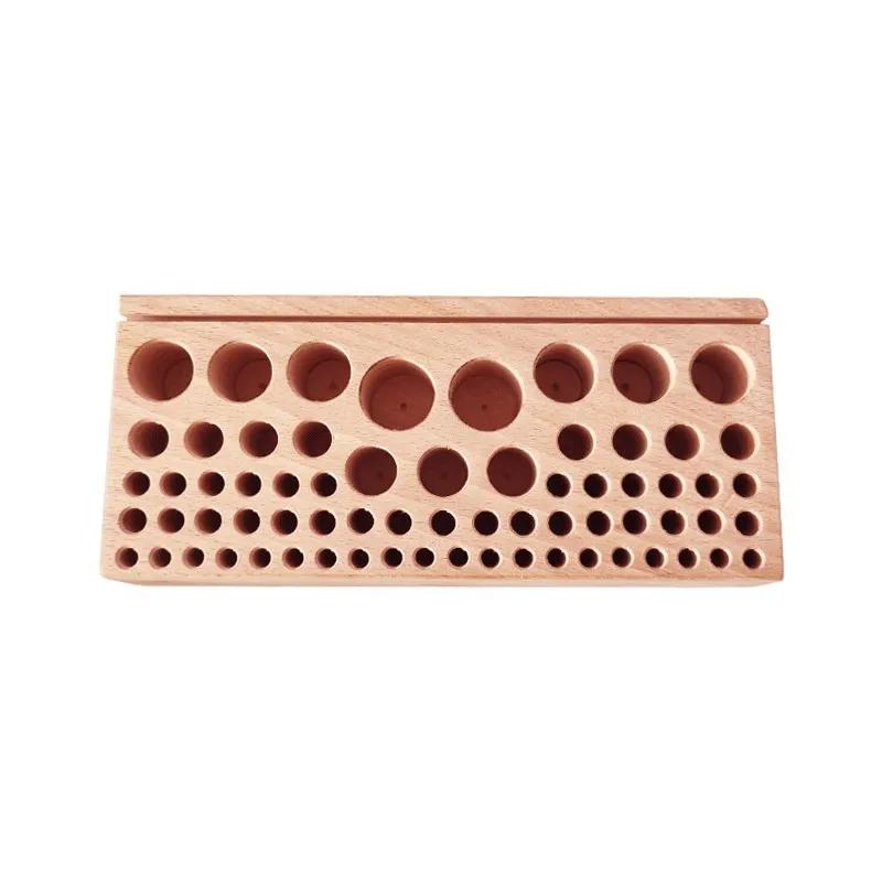 46/98 Holes Pine Wooden Leather Craft Rack Stand DIY Carving Punching Tools Holder Organizer Storing Leather Tool Storage Box