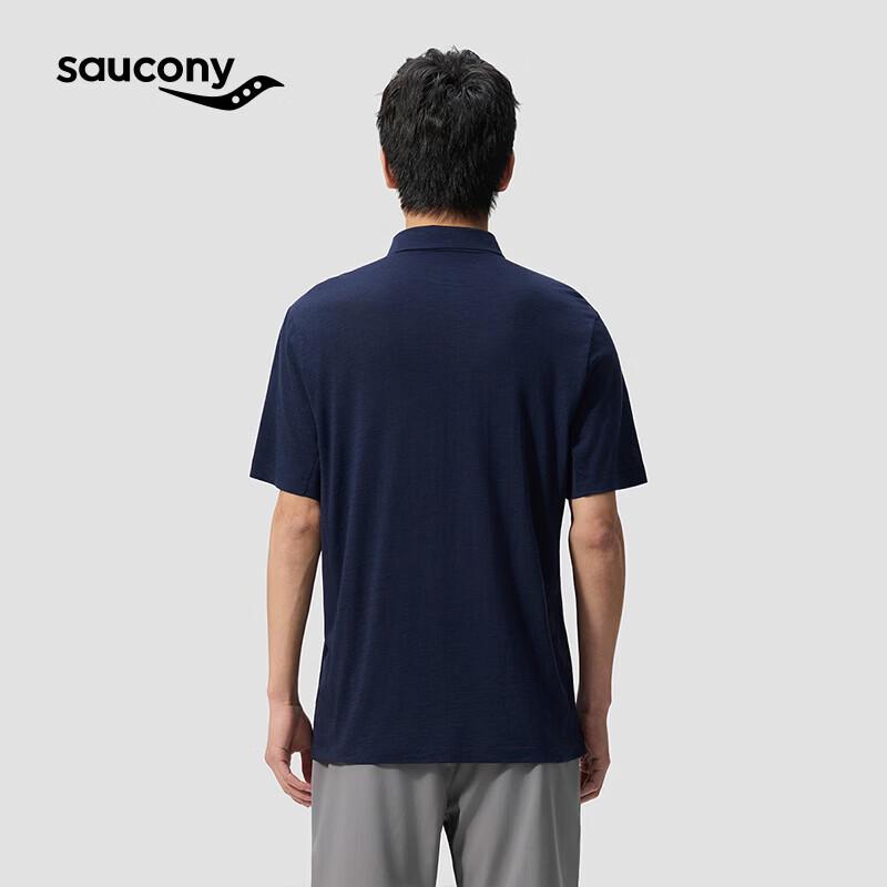 Saucony Men's Lightweight Wool Short Sleeve Polo Shirt
