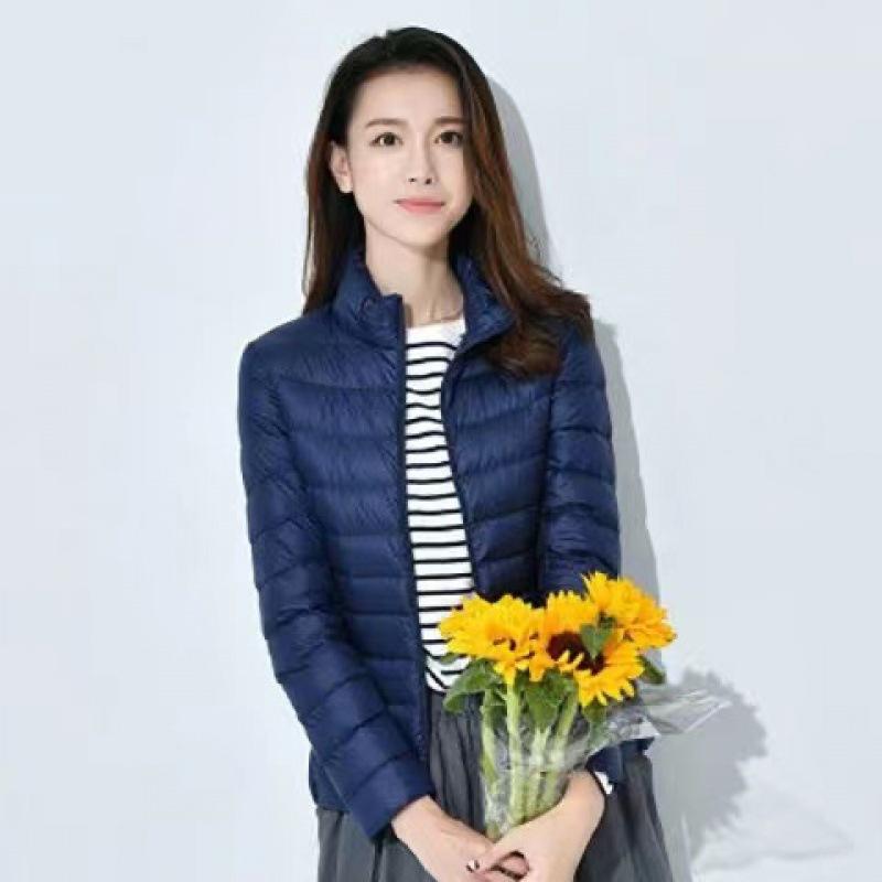 Hooded Cotton Coat For Women Lightweight Slim Fit Quilted Jacket Female Casual Outerwear With Stand Collar