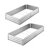 2 Pack Galvanized Raised Garden Beds, 180 X 90 X 30 Cm, Rectangular Metal Planter Boxes Kit Outdoor, Bottomless Elevated Planting Box with Gloves,