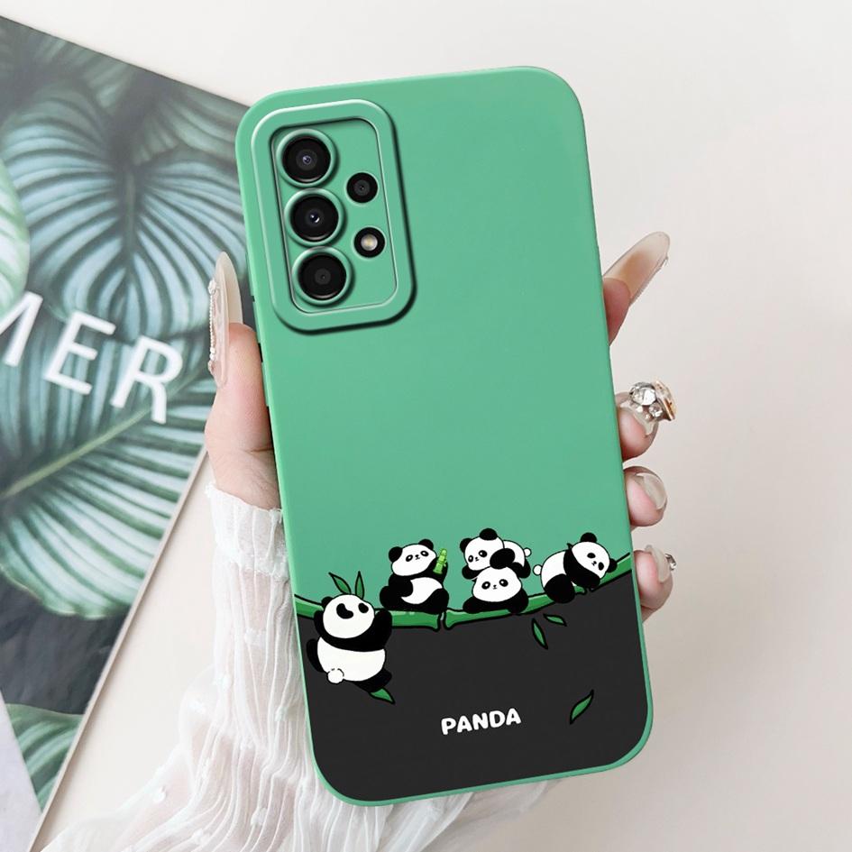For Samsung Galaxy A33 5G Case SM-A336B Cute Panda Rabbit Camera protection Soft Silicone Back Cover For Samsung A53 A73 5G Capa