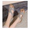 Women's Rhinestone Wedge Sandals Are Fashionable To Wear Outside, with A Sense of Sophistication, Casual and Versatile for Commuting.