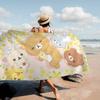 Manta de Microfibra Kawaii Oso Rilakkuma Secado Rápido Toallas de Playa Impresión Oversize Super Absorbente Manta Toalla de Piscina