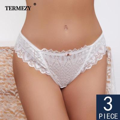 3ks/množstvo Ženy Sexy čipkované nohavičky Spodná bielizeň Dámska G String Transparentná spodná bielizeň Nohavičky Duté Intimky