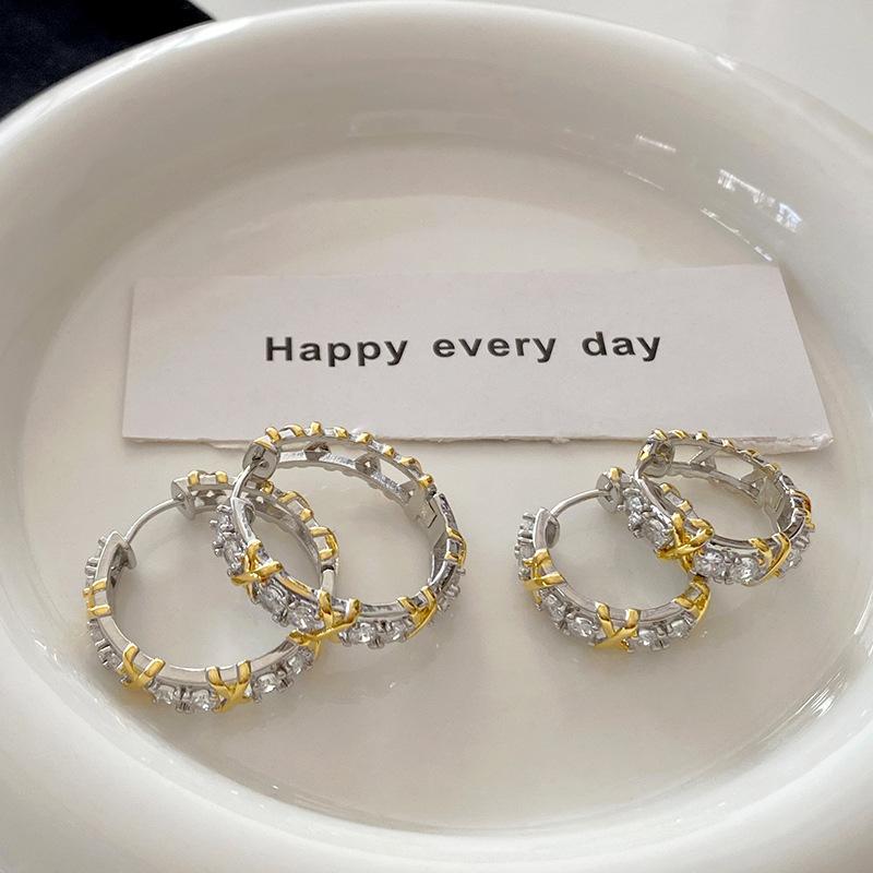 Cercei cu zirconi noi cercei populari pentru femei, ușoare, lux, modă, stil străin, de ultimă generație, stil celebritate, cercei rafinați