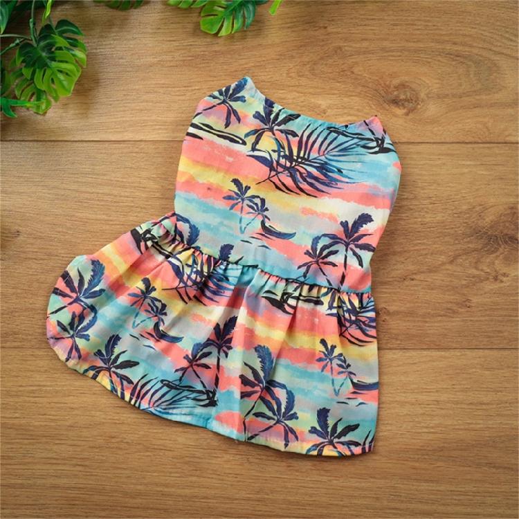 Liebliches Hundeblumenkleid Prinzessinnen-T-Shirt-Kleid Strand-Blumenhemd Outfit für Elegante Videos Haustierbekleidung