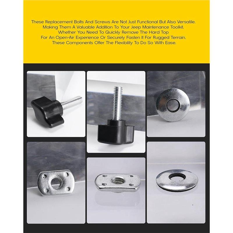 KIT Includes Tops& Hard Top Bolts And Top Mounting Knobs For Jeep Wrangler JK 2007- 2018