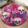 Retro Skull Round Area Rug,Carpet Rug for Living Room Bedroom Sofa Playroom Decor,Non-slip Floor Mat