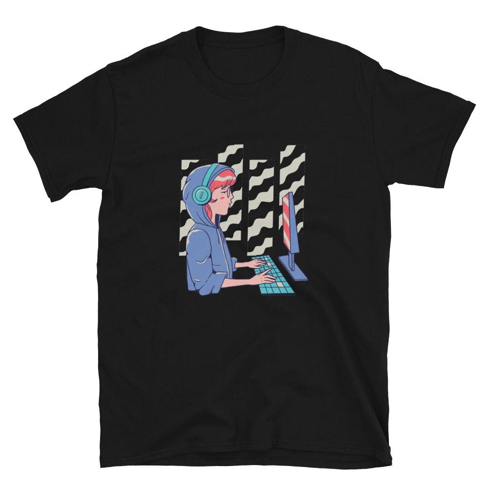 Anime Mädchen Coding T-Shirt