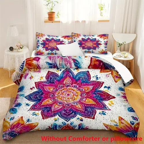 Mandala Duvet Cover Mandala Background Theme Duvet Cover Suitable For Children Kids And Adults Soft Comfortable And Breathable