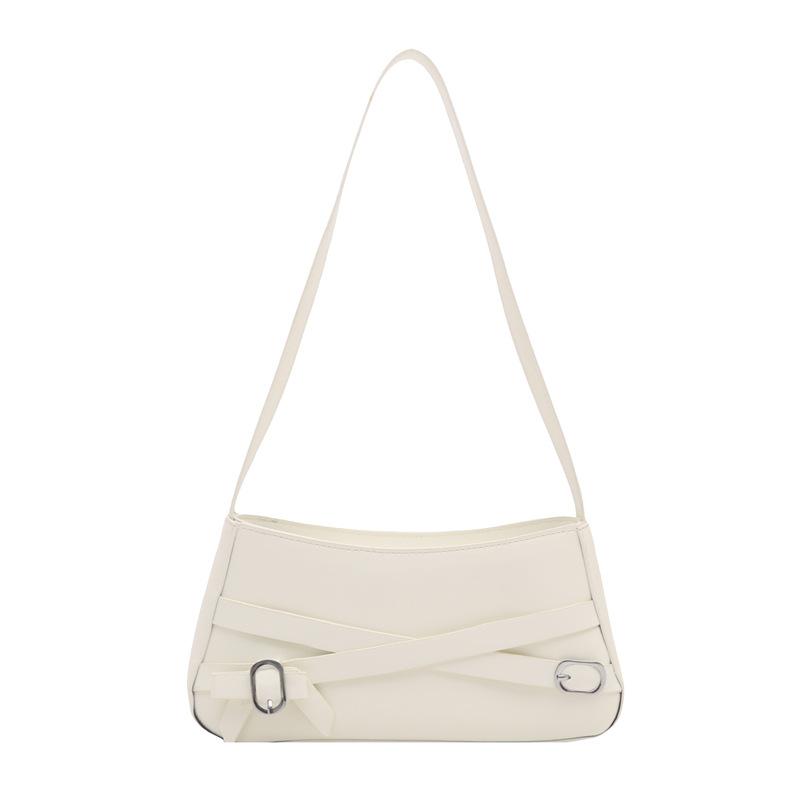 Décoration de ceinture rétro grande capacité hiver nouveau mode décontracté couleur unie sac à bandoulière portable sac sous le bras femmes