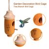 Hummingbird House Unique Shape Hanging Bird Cage Wooden Bird Nesting House for Garden Outdoor Decoration