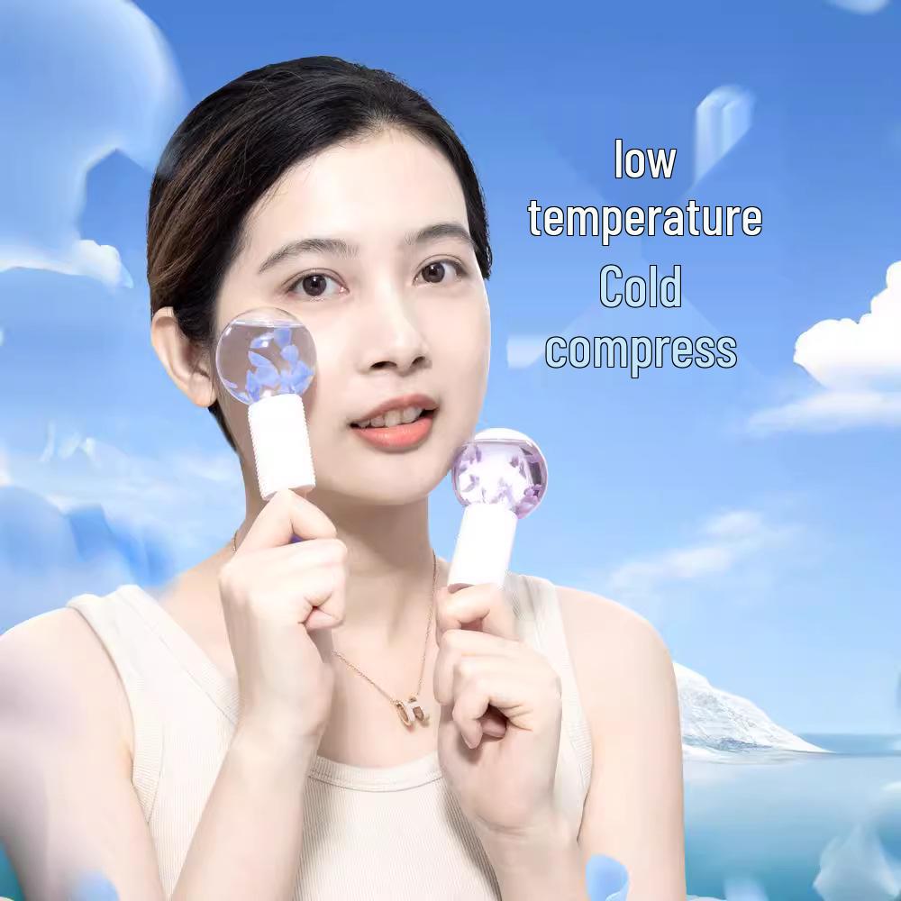 Ice Wave Beauty Device: Cold Compress Eye & Face Massager with Ice Globe