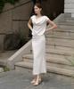 Riorg Gir Bell Flared Maxi Skirt Ivory