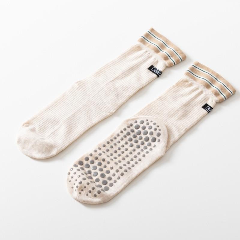 Women's Yoga Socks Moisture Wicking Sweat Wicking Anti Slip Breathable College Style Fashionable Mid Tube Yoga Dance Pilates Socks