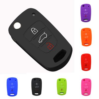 3 Buttons Silicone Car Remote Key Protective Cover Case For Kia Rio K2 K3 K5