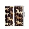 2pcs Wild Stallion Curtains - Galloping Western Horse Design   Insulated Polyester Drapes for Bedroom   Machine Washable   Semi-Tra
