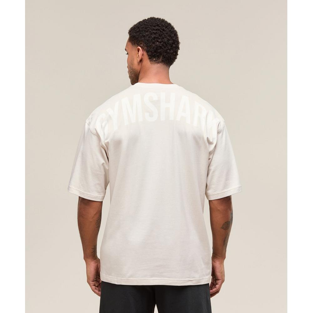 Gymshark Power T shirT oaT whiTe A2c9e Wc1v