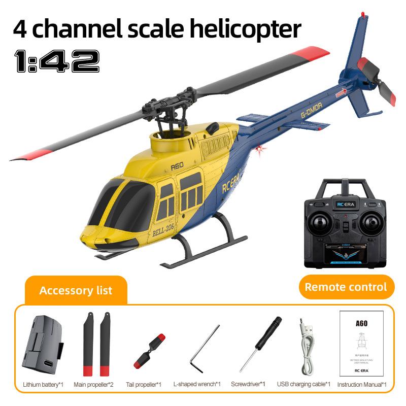 RC ERA A60 4-Kanal Hubschrauber Maßstab 1/42 BELL-206 Optische Fluss-Positionierung 10 Min. Flugzeit 2,4G 120M 6-Achsen-Gyroskop Bürstenloses Flugzeug