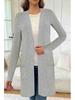 European & American Plus Size Women's Autumn/Winter Long Sleeve Loose Pocket Cardigan Knit Sweater Coat