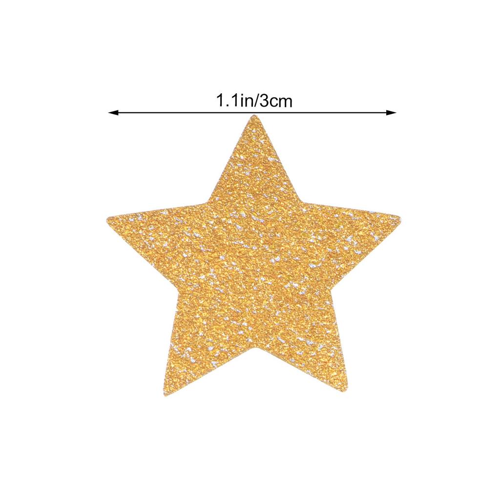 100 st Glittrande Stjärnkonfetti Hårt Papper Ingen Glittrande Fall Delikat Form för Årsdag Alla Hjärtans Dag Fest Guld