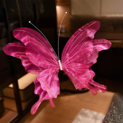 Design 3D Dekoracje Ślubne Kolorowe Motyle Długość 55cm Dekoracja Motyl Rękodzieło Duża Zasłona Sztuczne Kwiaty