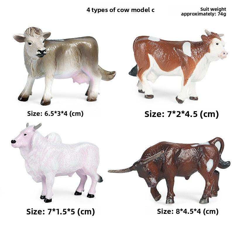 

Набор игрушечных скульптур животных, крупного рогатого скота, для детей, для обучения и в подарок Mini Cow C