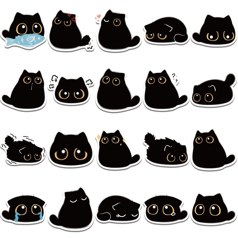 40 Pieces of Original Cartoon Cute Coal-shaped Sticker Phone Cases, Notebook Covers and Water Cup Stickers