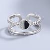 Bague ouverte double couche en argent sterling S925 Fashionmonger coréen Bijoux personnalisés tout-assorti Bague réglable Bijoux en argent