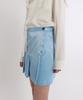 Green Butter Silky Heart Button Skirt (Light Blue)