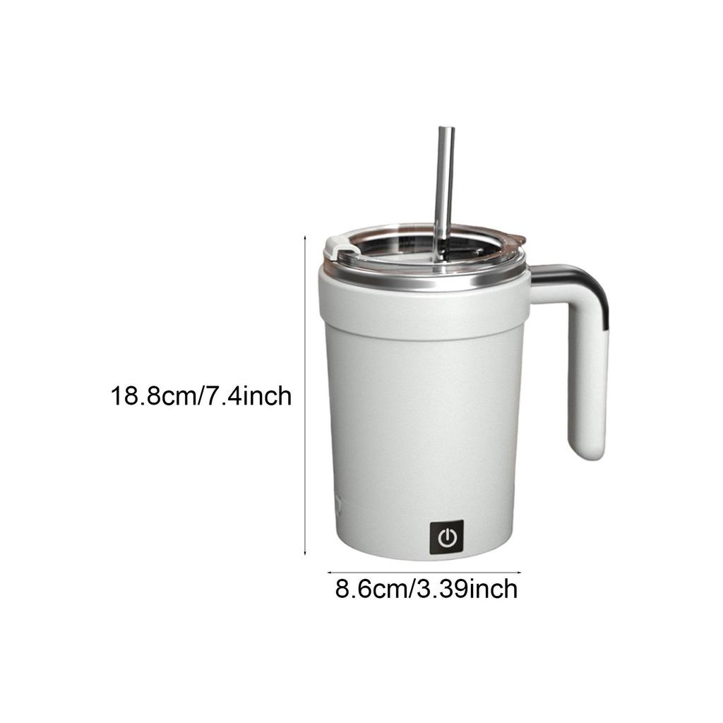 Portable Electric Mixing Mug 380ml Waterproof Stainless Steel Automatic Stirring Cup for Coffee Milk Gym Office