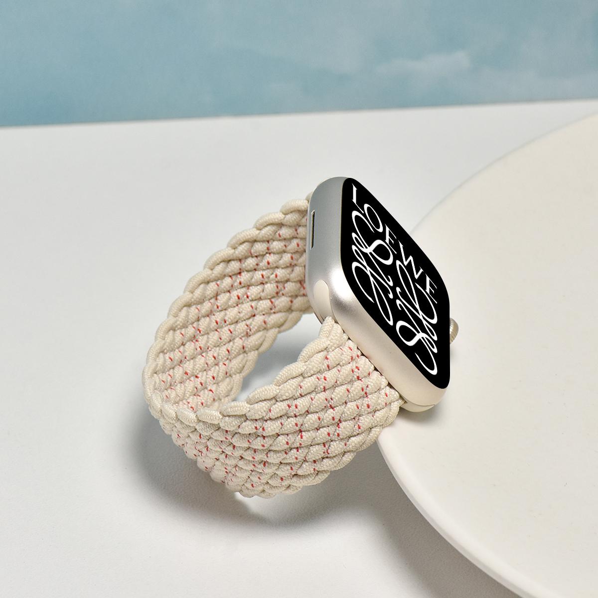 

Радужный плетеный ремешок-петля для Apple Watch correa Band 44 мм, 40 мм, 38, 42, 41, 45, 49 мм, ультранейлоновый браслет для iWatch 8, 7, 6 SE, 5, 4, 3, 2 38mm or 40mm or 41MM&M size