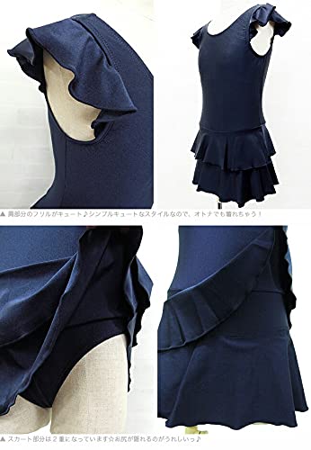 Vanilla Ashberry Kids' School Swimsuit, Girls' Ruffled One-Piece Swimsuit [UPF 50+ UV Protection], 140cm (865755)