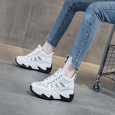 Daddy Shoes Hollow Women's Retro Lightweight Inner Height Increase Casual Sports Shoes Platform Women's Sandals