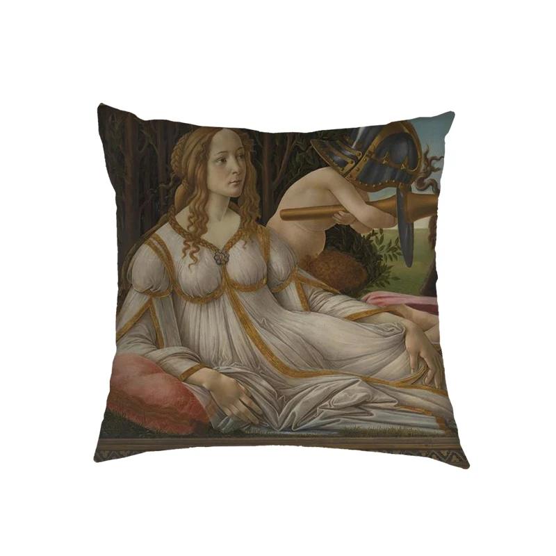 Botticelli Ölgemälde Kissenbezüge Die Geburt der Venus Porträt Kissenbezug Sofakissenbezug Büro Schlafzimmer Heimdekorationen