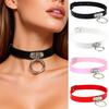 Black Multi Color Punk Collar Necklace Sexy PU Leather Heart Lock Key Spike Choker for Women Gothic Cosplay Party Jewelry