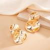 Salircon Vintage Irregular Geometric Metal Glossy Stud Earrings for Women Punk Gold Color Earring Party Wedding Jewelry Gifts