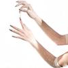 Sexy Women 1D Thin Glove Elastic Oil Glossy Shiny Long Finger Glove Sheer See Through Long Glove Driving Dance Gloves