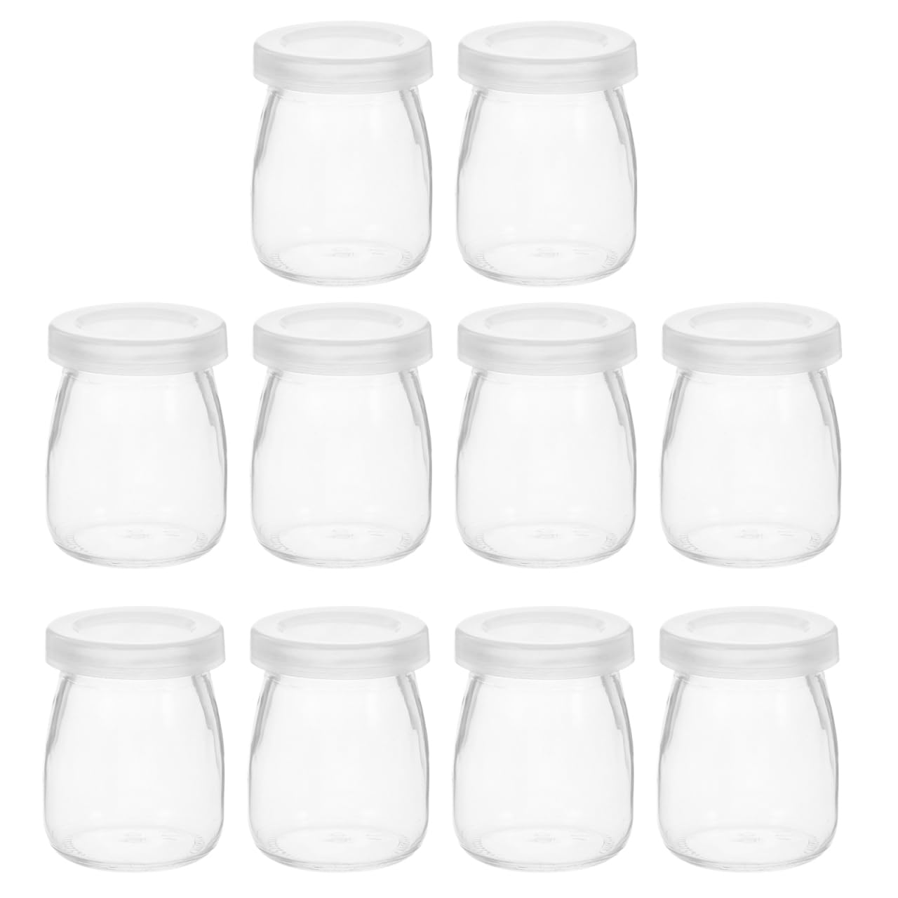 DOITOOL Glass Pudding Cups with Set of Dessert Yogurt Juice Storage Party Supplies Lids 100ml 10 Multi-Purpose Cups Jars Bottles Containers 6450₽