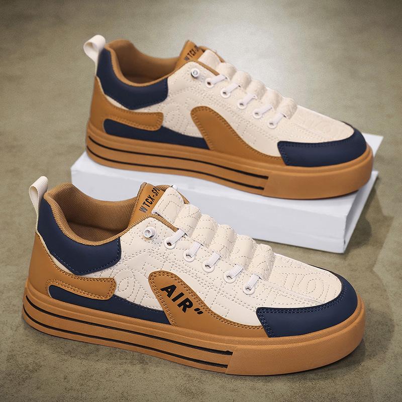 

Men s shoes 2025 spring new fashion leather waterproof and non-slip casual board shoes men s comfortable sports shoes 39