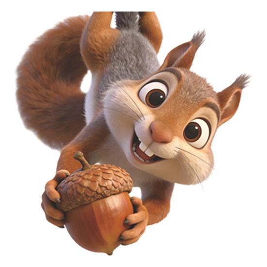 xiaobudian Car Sticker, Waterproof PVC Self-adhesive Traceless Auto Decal, Little Squirrel Pinecone Pattern Sticker for Fuel Tank Caps Windows Luggage