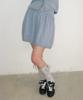 Ronron Scallop Trim Knit Mini Skirt Soft Blue