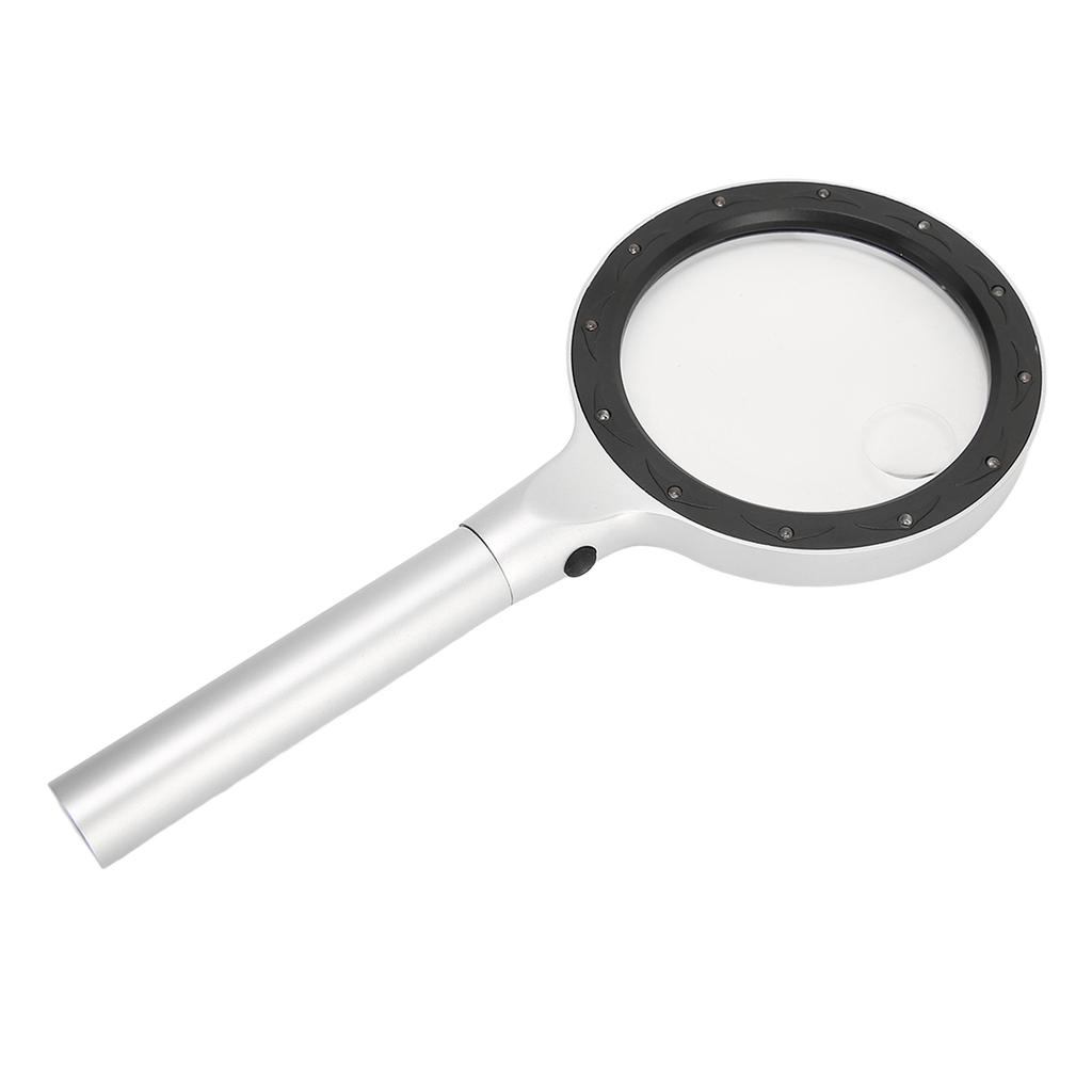 Magnifying Glass with 12 LED Lights 5X 10X Lighted Large Magnifying Glass Handheld Two Brightness Level Magnifier