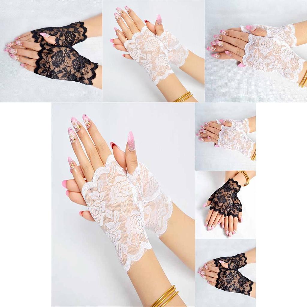 Premium Quality Womens Lace Fingerless Gloves For Evening Bridal Events